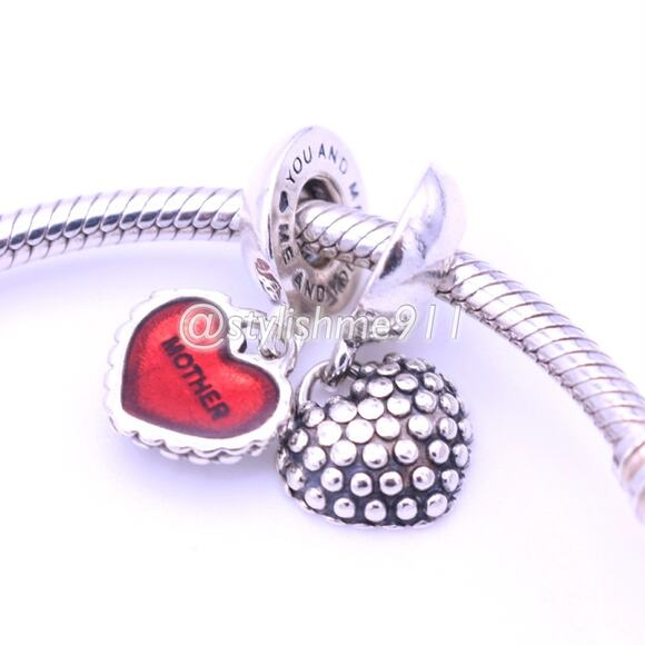 Authentic PANDORA Piece of My Heart Mother / Daughter Charms - Picture 4 of 11